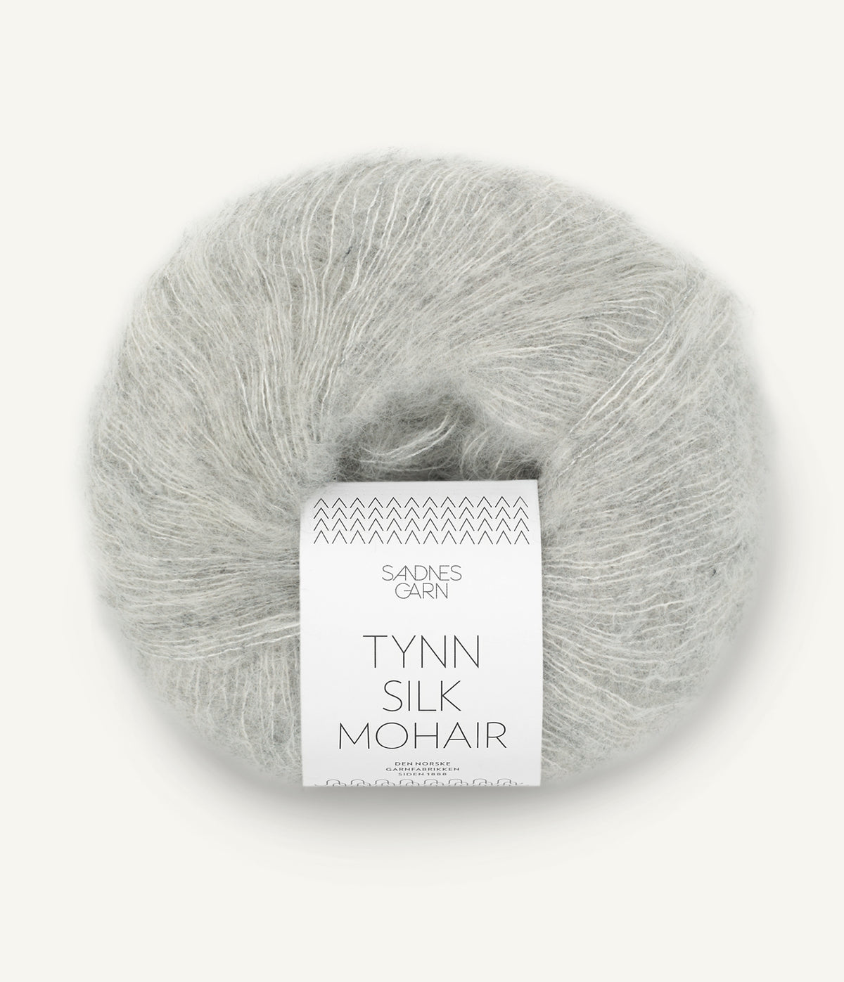 Tynn Silk Mohair Lys Grå Melert