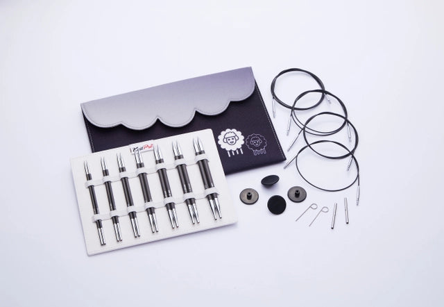 Knitpro karbonz deluxe sæt kabelpinde+swi(7) 41631