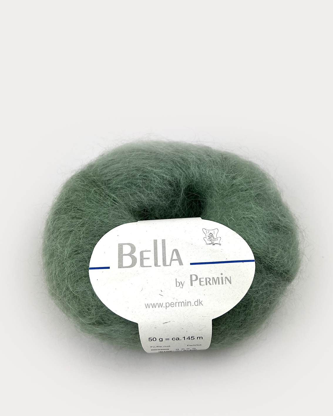 Bella mohair Støvet grøn