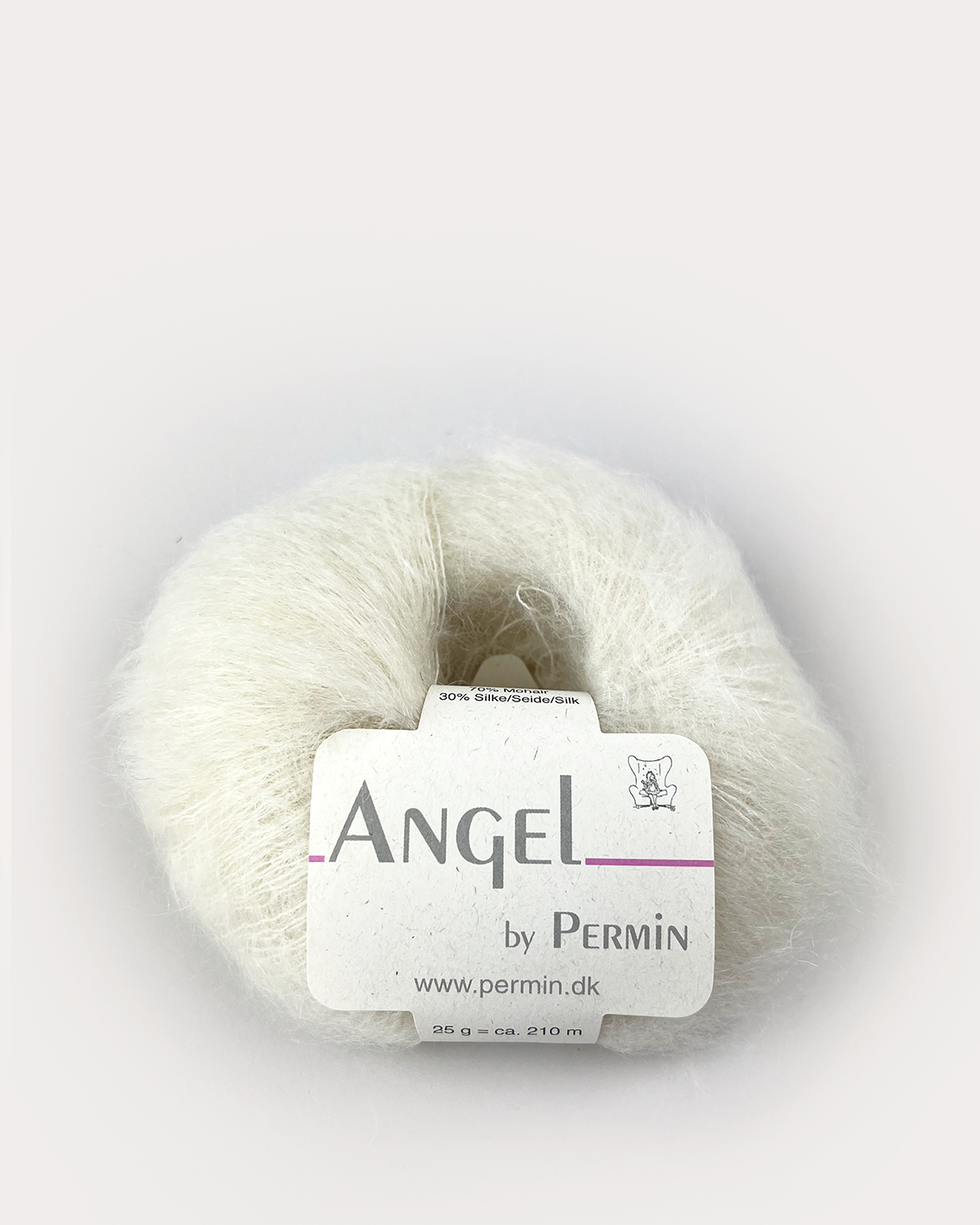 Angel mohair Råhvid