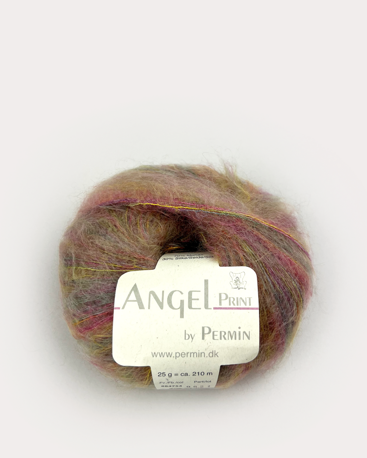 Angel print Gylden/grøn/pink