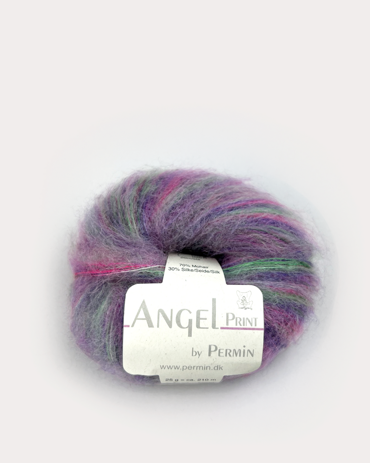 Angel print Lilla/pink/grøn toner