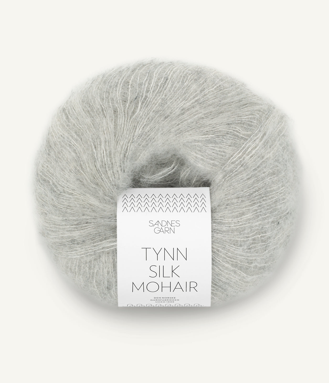 Tynn Silk Mohair Lys Grå Melert