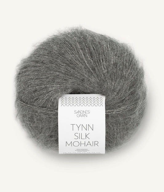 Tynn Silk Mohair mørk gråmelert