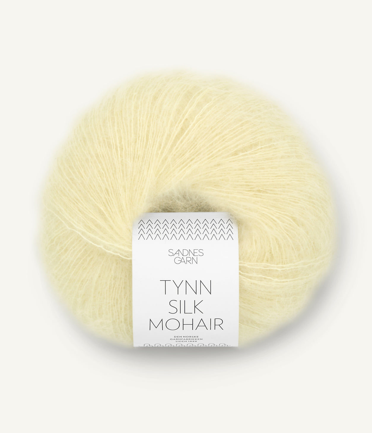 Tynn Silk Mohair Lys Gul
