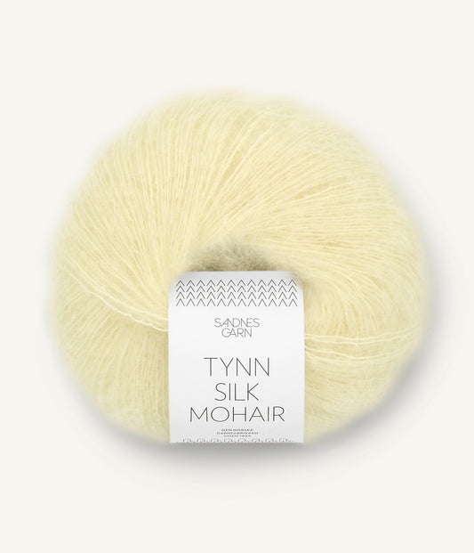 Tynn Silk Mohair Lys Gul