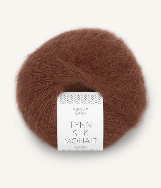 Tynn Silk Mohair Mørk Brun