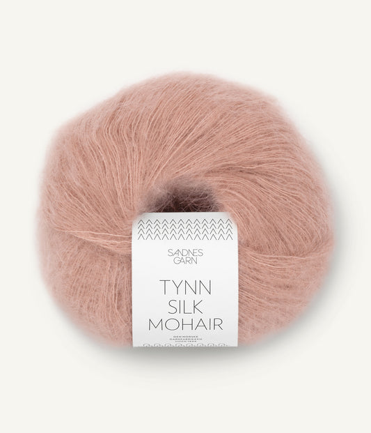 Tynn Silk Mohair Pudder Rosa