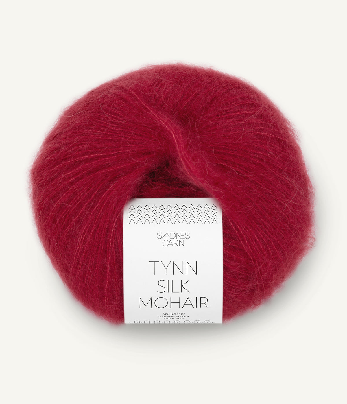 Tynn Silk Mohair Dyp Rød