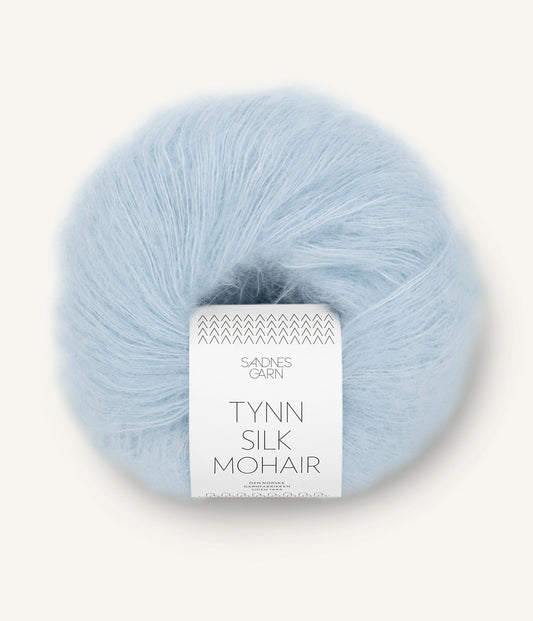 Tynn Silk Mohair Lys Blå