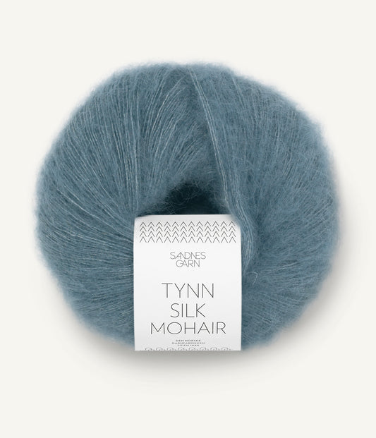 Tynn Silk Mohair Isblå