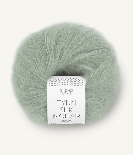 Tynn Silk Mohair Støvet Lys Grønn