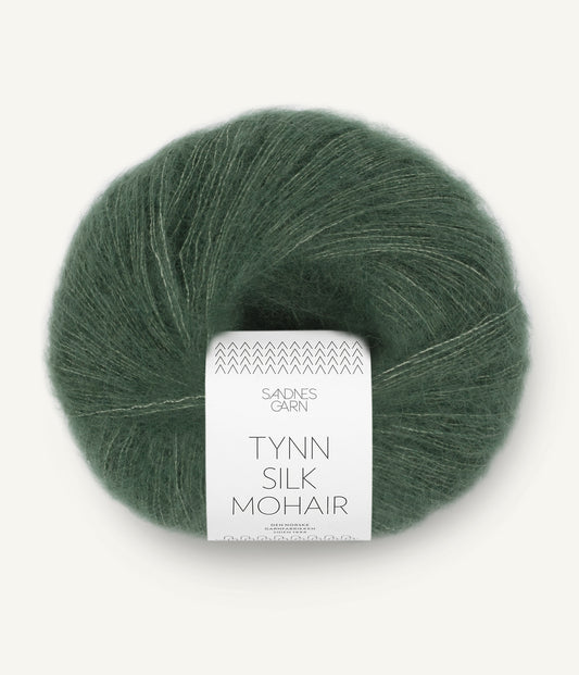 Tynn silk mohair Dyp Skoggrønn
