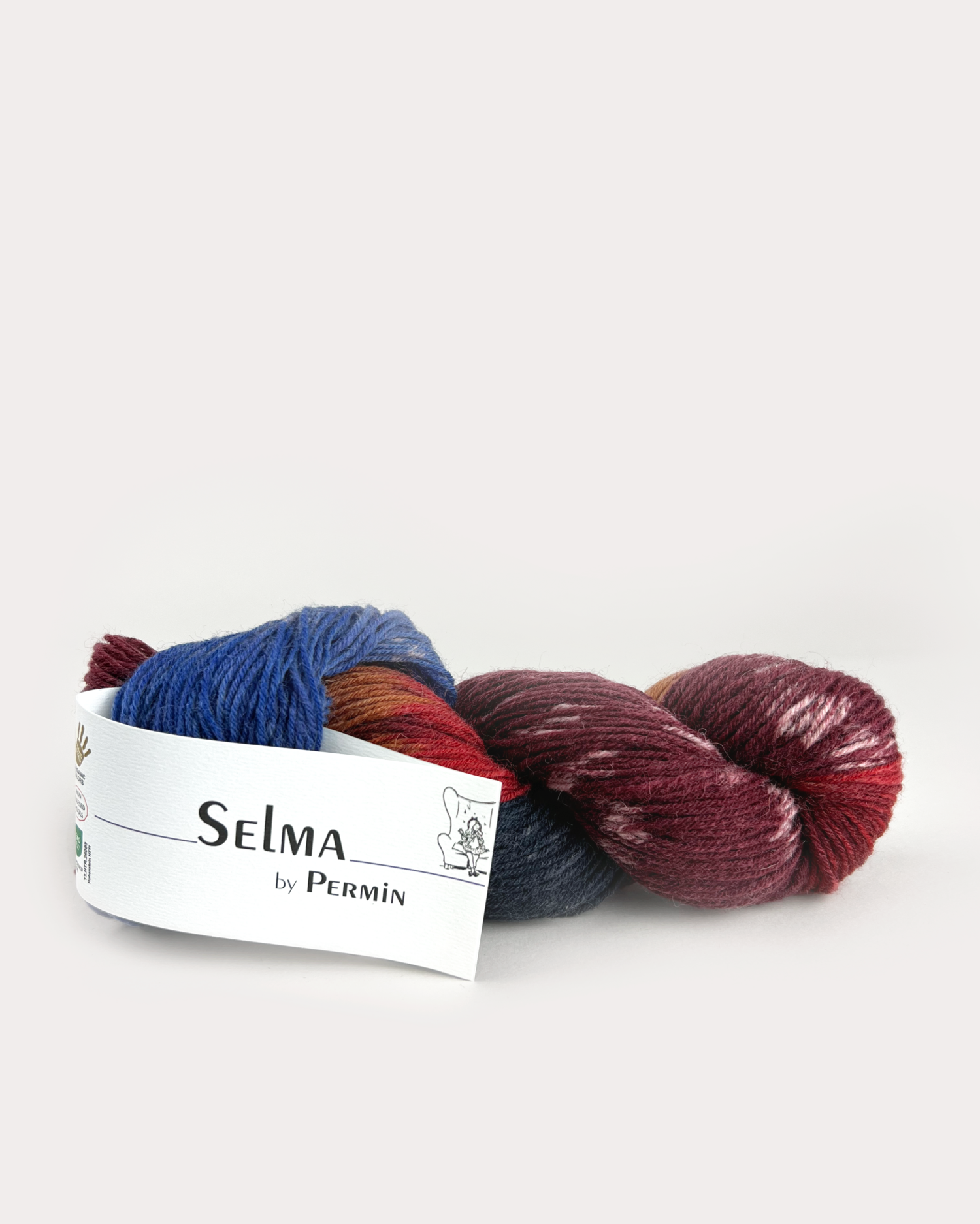 Selma Bordeaux/blå/rust