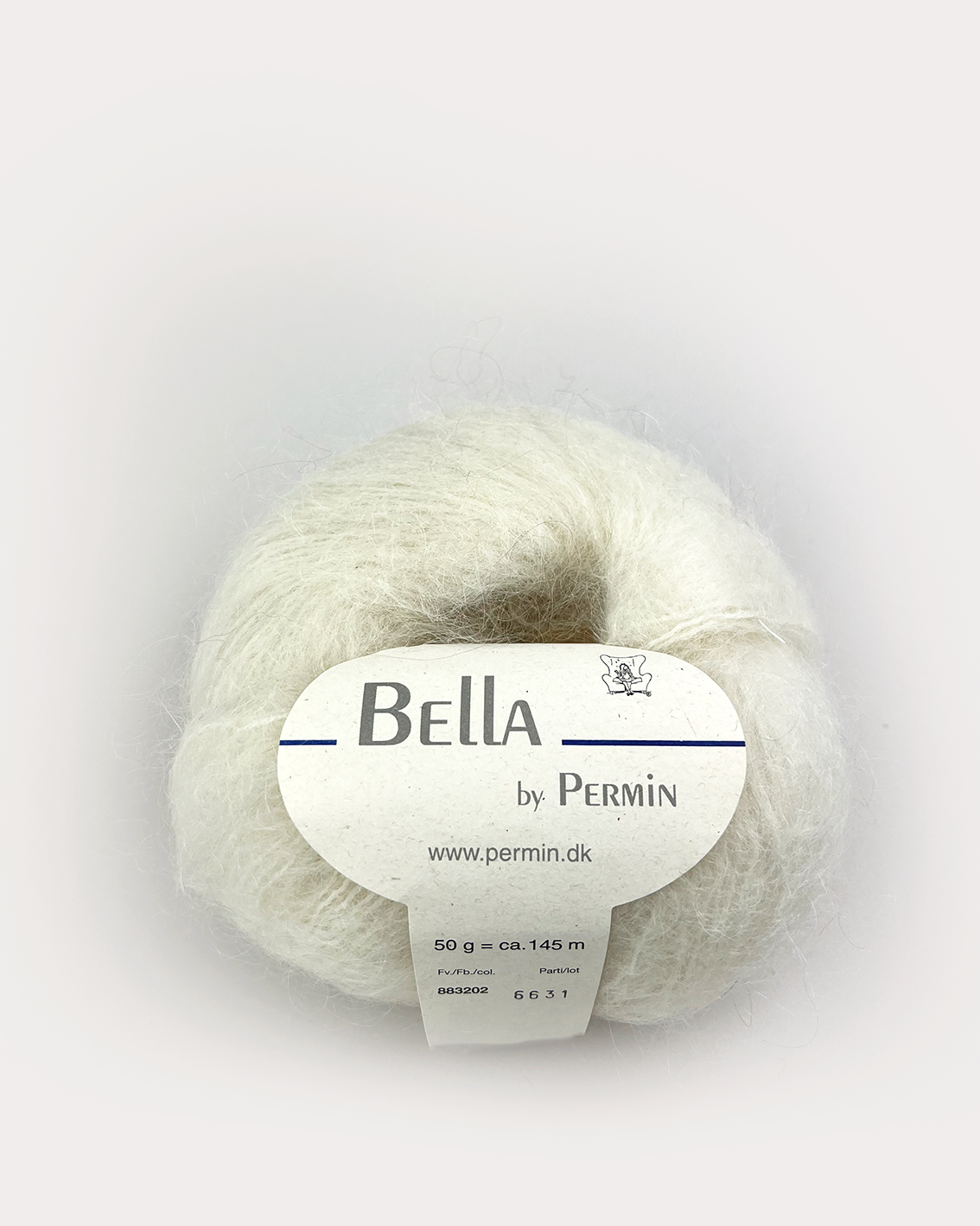 Bella mohair Naturhvid 