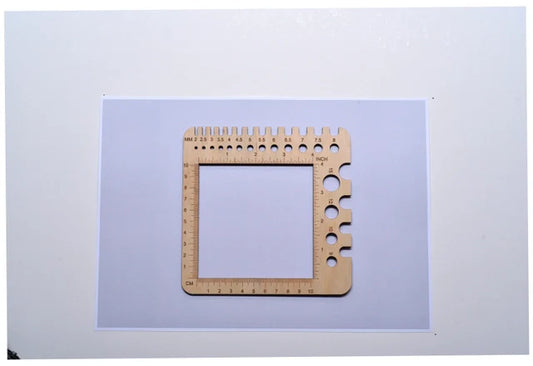 Pindemål/strikkefasthedsramme træ 15x15 cm