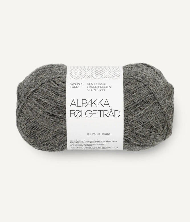 Alpakka Følgetråd Dark Grey Melange 1053