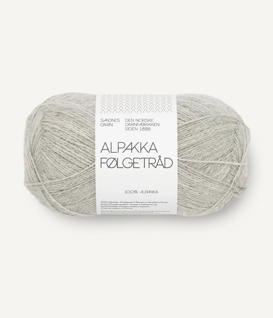 Alpakka Følgetråd Light Grey Melange 1032