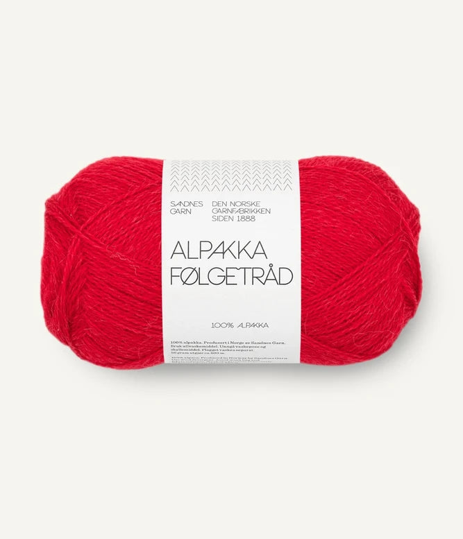 Alpakka Følgetråd True Red 4219