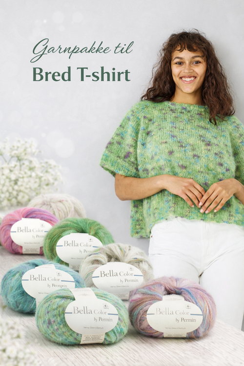 Komplet garnpakke til Bred T-shirt inkl. opskrift