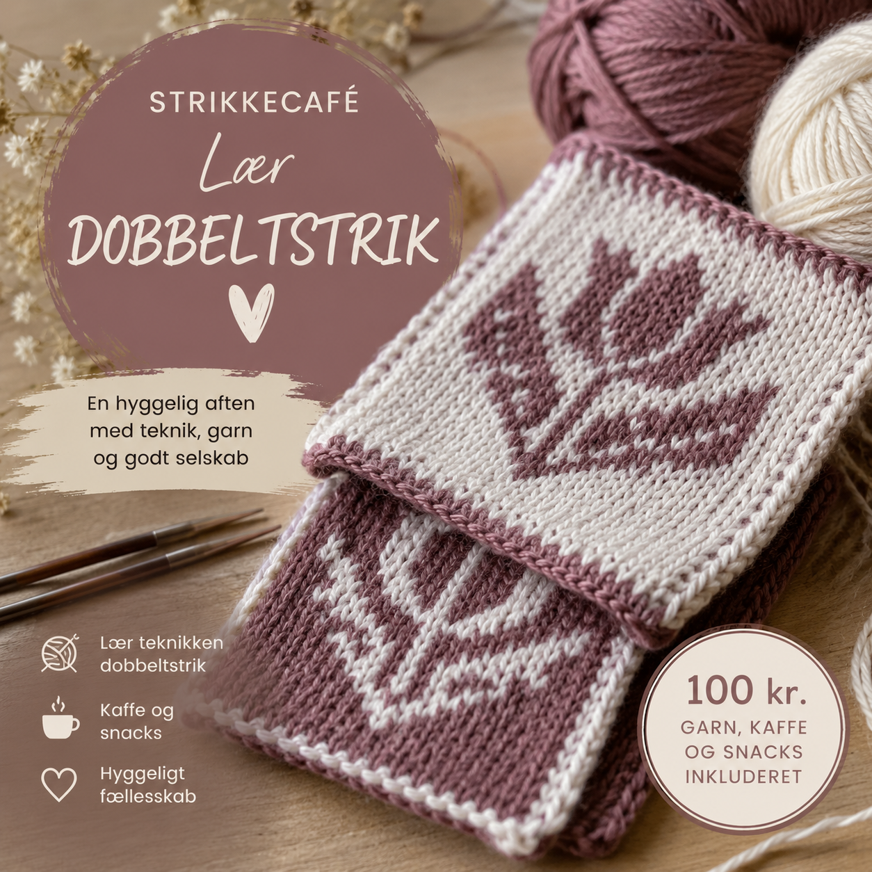 30.06 - Strikkecafé – lær dobbeltstrik