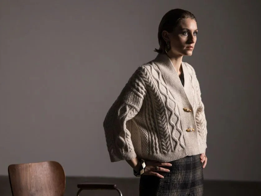 Komplet Strikkekit til Fisherman Cardigan – S