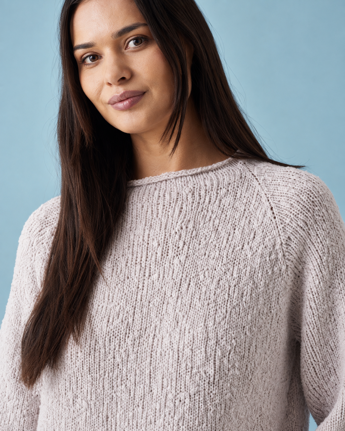 Strikkekit: Ida – Bluse med rullekant (garn + opskrift)