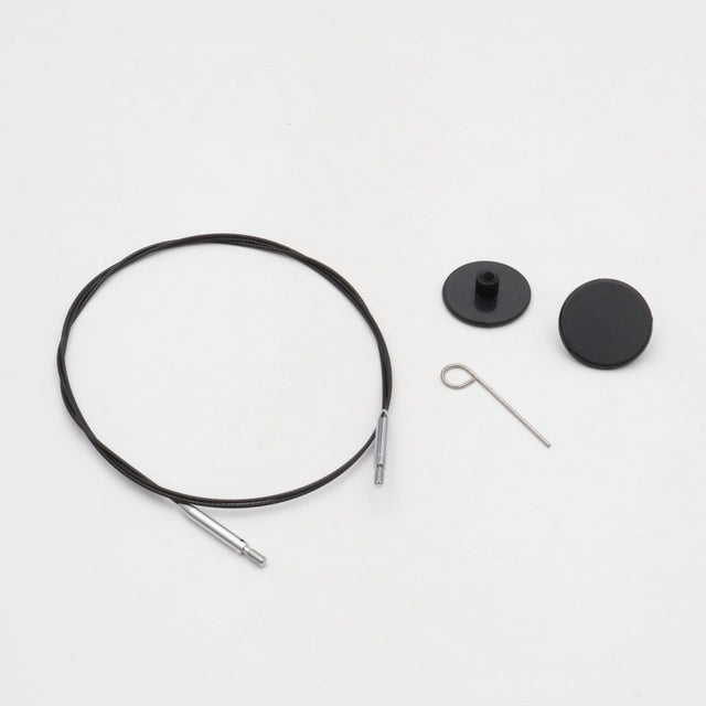 KnitPro Thin & Flex Sort Swivel Kabel til Udskiftelige Rundpinde