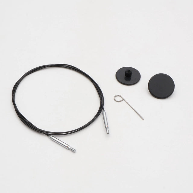 KnitPro Thin & Flex Sort Swivel Kabel til Udskiftelige Rundpinde