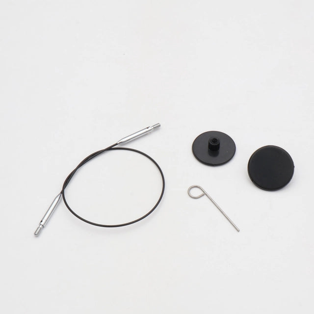 KnitPro Thin & Flex Sort Swivel Kabel til Udskiftelige Rundpinde