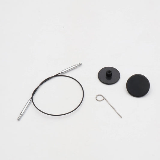 KnitPro Thin & Flex Sort Swivel Kabel til Udskiftelige Rundpinde