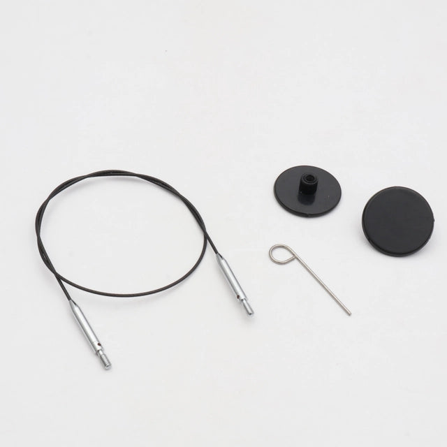KnitPro Thin & Flex Sort Swivel Kabel til Udskiftelige Rundpinde