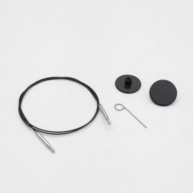 KnitPro Thin & Flex Sort Swivel Kabel til Udskiftelige Rundpinde