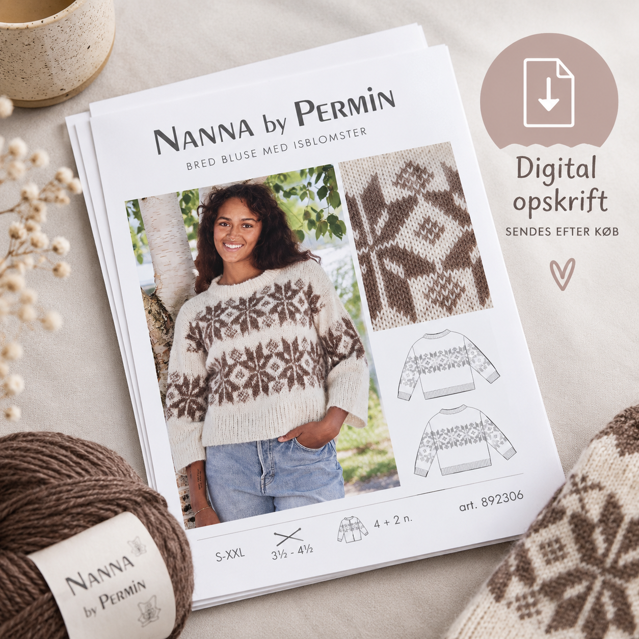 Opskrift til strikkekit: Nanna (2)