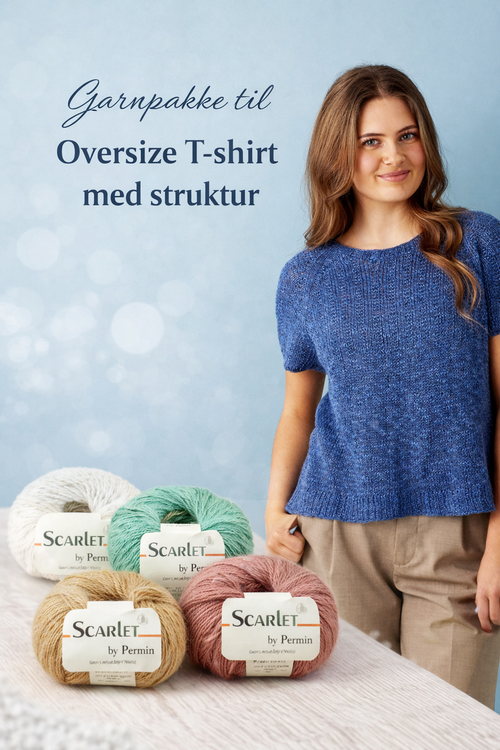 Komplet garnpakke til Oversize T-shirt med struktur inkl. opskrift