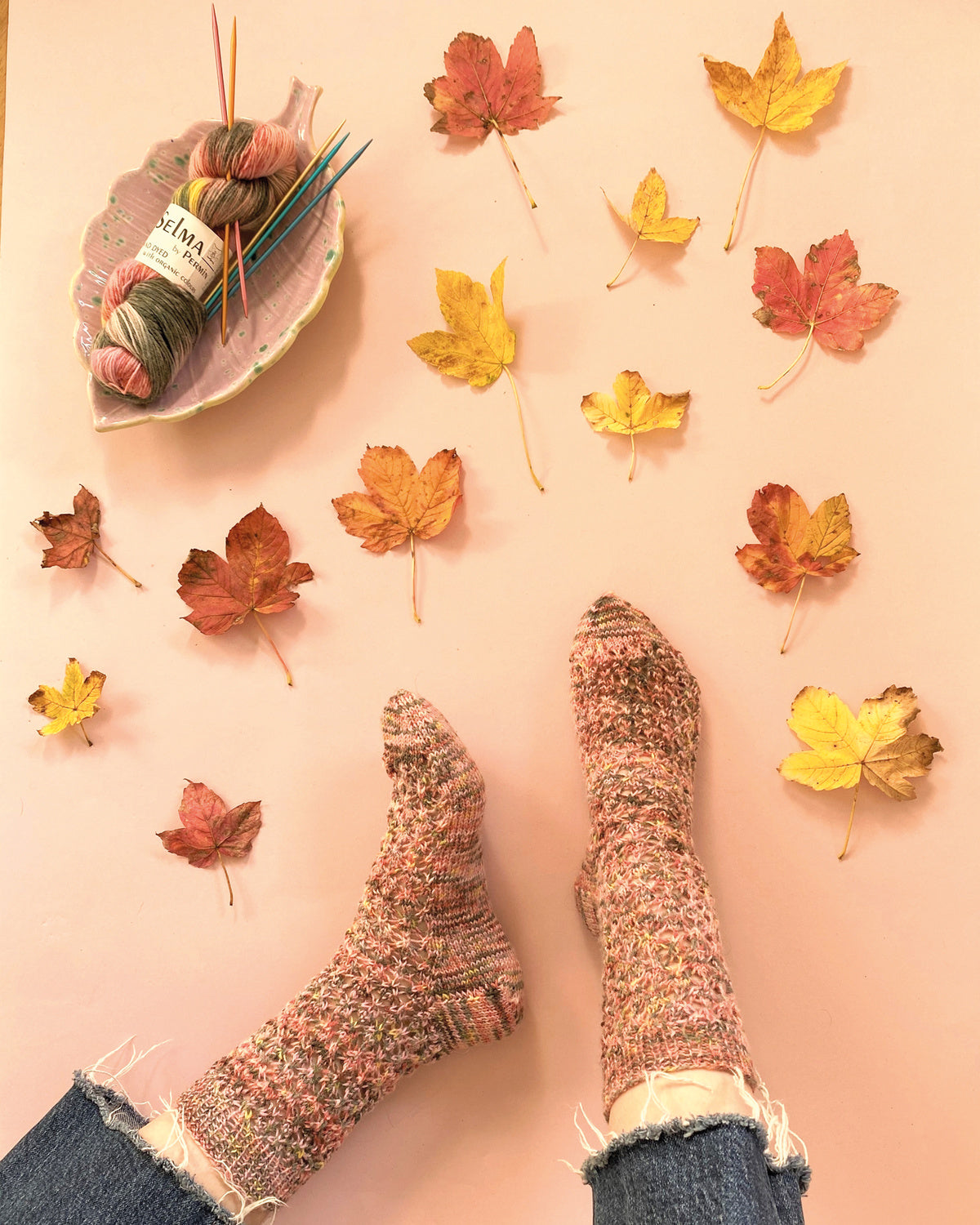 Opskrift: Selma Sokker m/hulmønster SE5